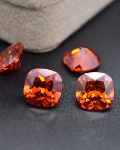 Square Brilliant Cut Red Moissanite Loose Stones