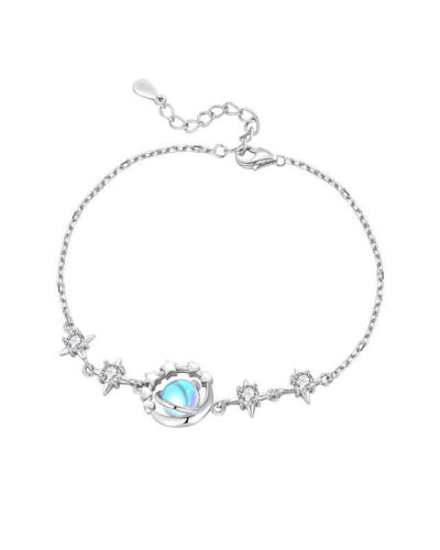 Stars of Sky Moonstone Bracelet Sterling Silver S925 SILVERY
