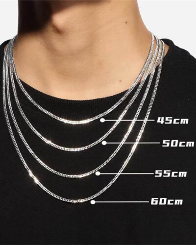 Sterling Silver Cable Chain Necklace Cuban Chain for Men