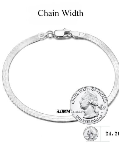 Vaihtoehtoinen näkymä Sterling Silver Herringbone Chain Bracelet Wholesale:stä