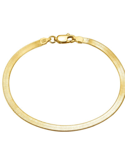 Sterling Silver Herringbone Chain Bracelet Wholesale 18k gold plated
