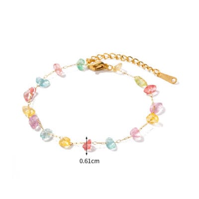 Sweet Bulk Stainless Steel Chain with Stones Bracelets 1