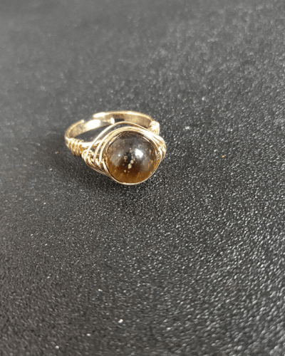 Genuine Black Agate Ring Simple Crystal Ring Wholesale