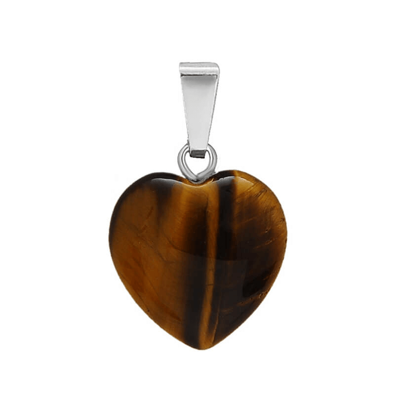Hand-Carved Heart Shaped Pendant Crystal Necklace Unisex Wholesale