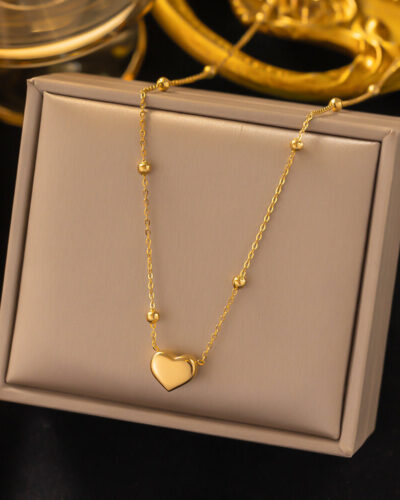Titanium Stainless Steel Heart Chain for Women (4)