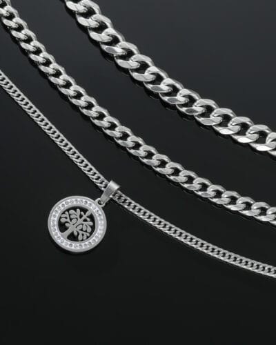 Titanium Three Piece Men Chain Necklace Stainless Steel Wholesale (4)