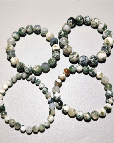 Round Tree Agate Bracelet Natural Healing Stone Bulk