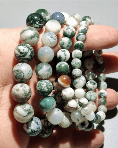 Round Tree Agate Bracelet Natural Healing Stone Bulk