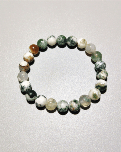 Round Tree Agate Bracelet Natural Healing Stone Bulk