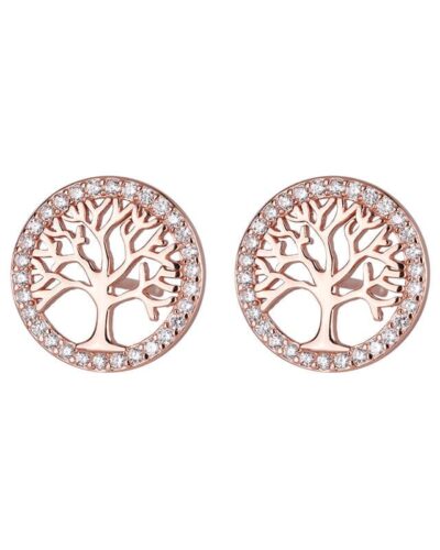 Tree of Life Earrings Sterling Silver S925 rose gold