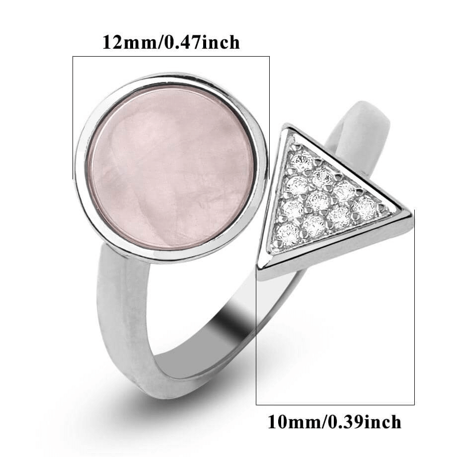 Adjustable Triangle Round Beaded Crystal Ring Unisex Wholesale