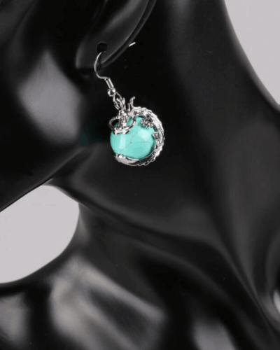 Genuine Round Crystal Earrings with Dragon Entwined Wholesale