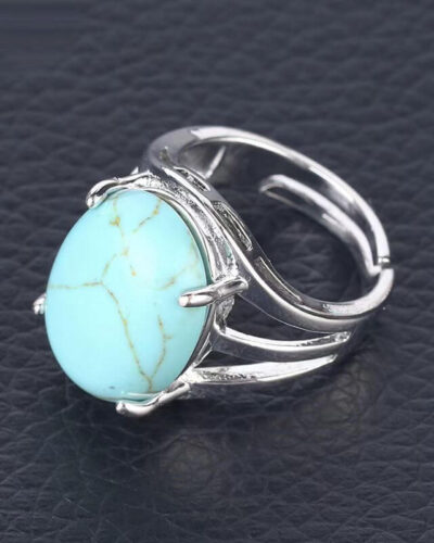 4-Prong Natural Crystal Wedding Rings for Women Wholesale