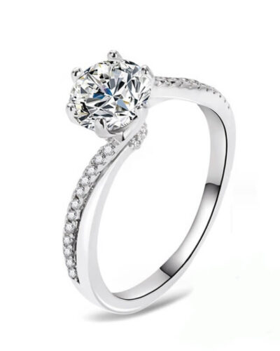 Twisted Band Moissanite Ring with 6 Prong Wholesale