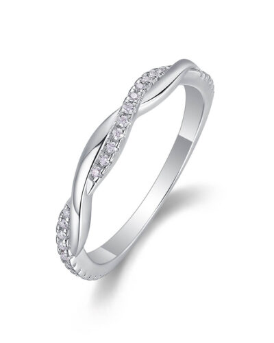 Twisted Vine Moissanite Ring with 925 Sterling Silver