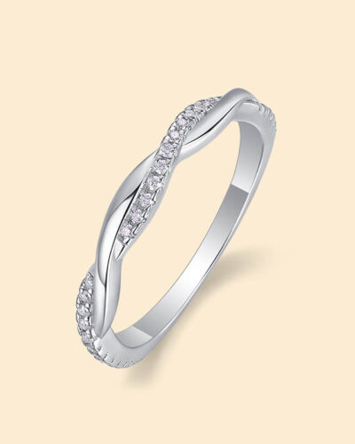 Twisted Vine Moissanite Ring with 925 Sterling Silver