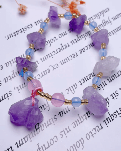 Elastic Beaded Bracelets with Crystals to Attract Good Luck Bulk