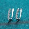 U Shape Moissanite Earrings with 925 Sterling Silver