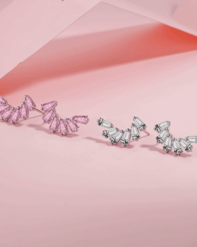 925 Sterling Silver Irregular Crystal Purple Earrings for Her Bulk