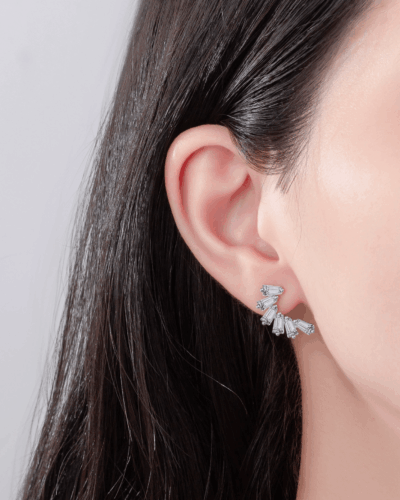 925 Sterling Silver Irregular Crystal Purple Earrings for Her Bulk