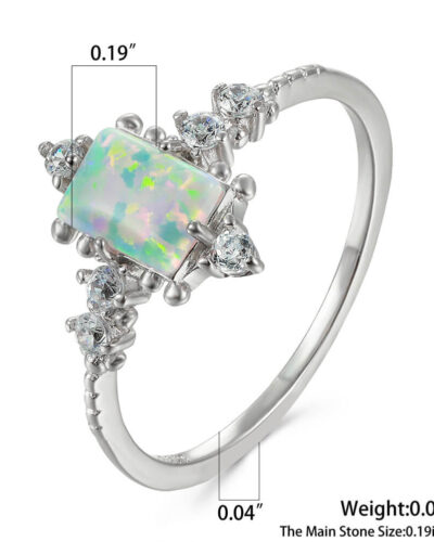 Alternative view of Versatile 925 Sterling Silver White Opal Ring Wholesale