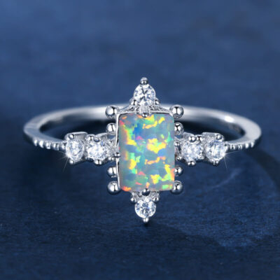 Versatile 925 Sterling Silver White Opal Ring Wholesale show