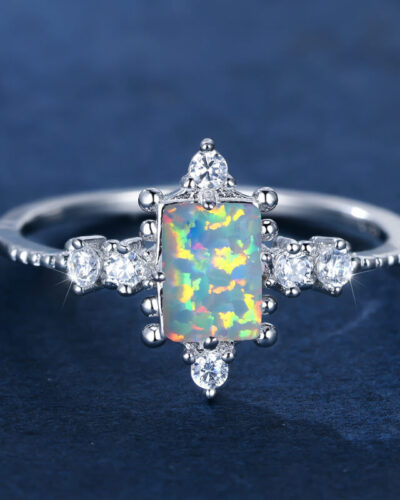 Versatile 925 Sterling Silver White Opal Ring Wholesale show