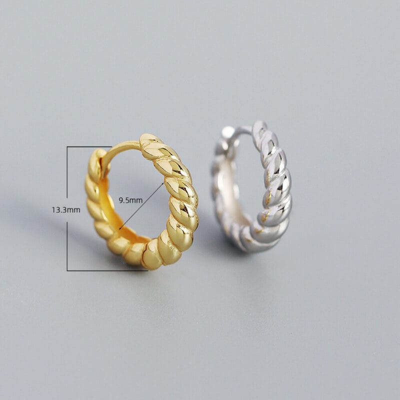 Versatile Sterling Silver Twisted Hoop Earrings 6