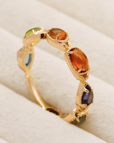 Vintage Style Citrine Ring Sterling Silver for Women SHOW