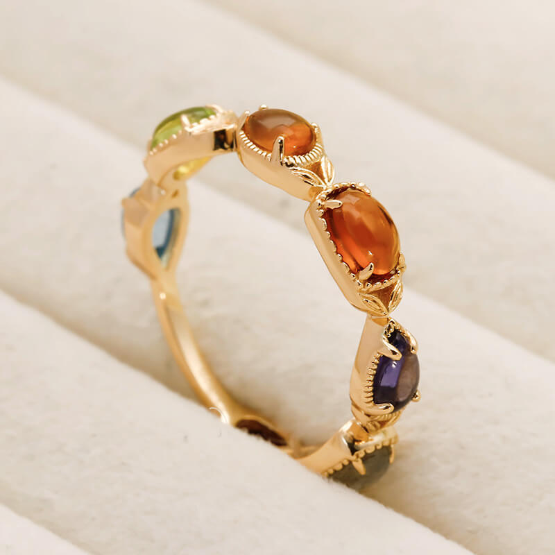 Vintage Style Citrine Ring Sterling Silver for Women SHOW