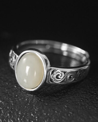 Wave Design Vintage S925 Sterling Silver Ring Red Agate BulkNephrite