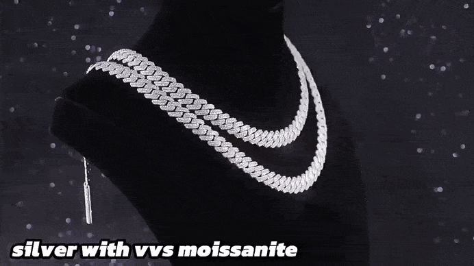 925 Sterling Silver VVS1 Moissanite Cuban Link Necklaces Bracelets Wholesale