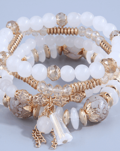 Layered Abacus Beads Bohemian Stackable Bracelet Tassel