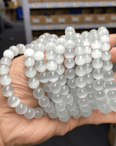 Colorful Blue Gold White Tiger Eye Crystal Bracelet