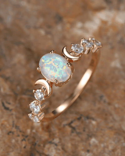 White Moonstone Crystal Opal Ring Wedding Ring Wholesale