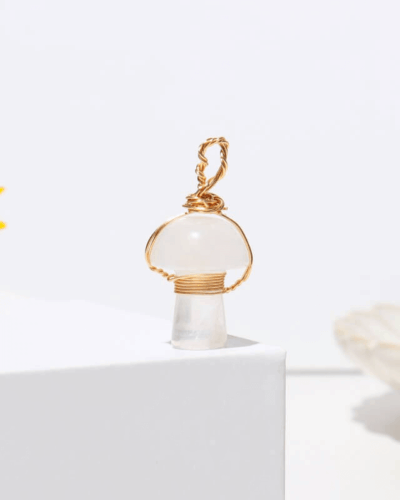 Colorful Mushroom Crystal Pendant Chain Healing Crystal Pendant Bulk