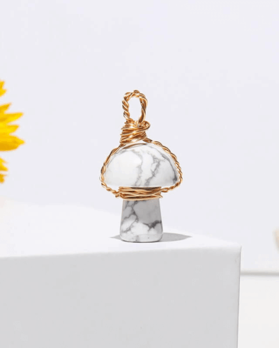 Colorful Mushroom Crystal Pendant Chain Healing Crystal Pendant Bulk