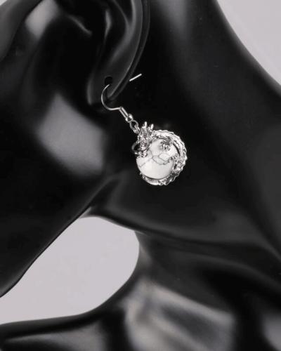 Genuine Round Crystal Earrings with Dragon Entwined Wholesale