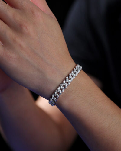 Wholesale Mens Moissanite Bracelet with 925 Sterling Silver