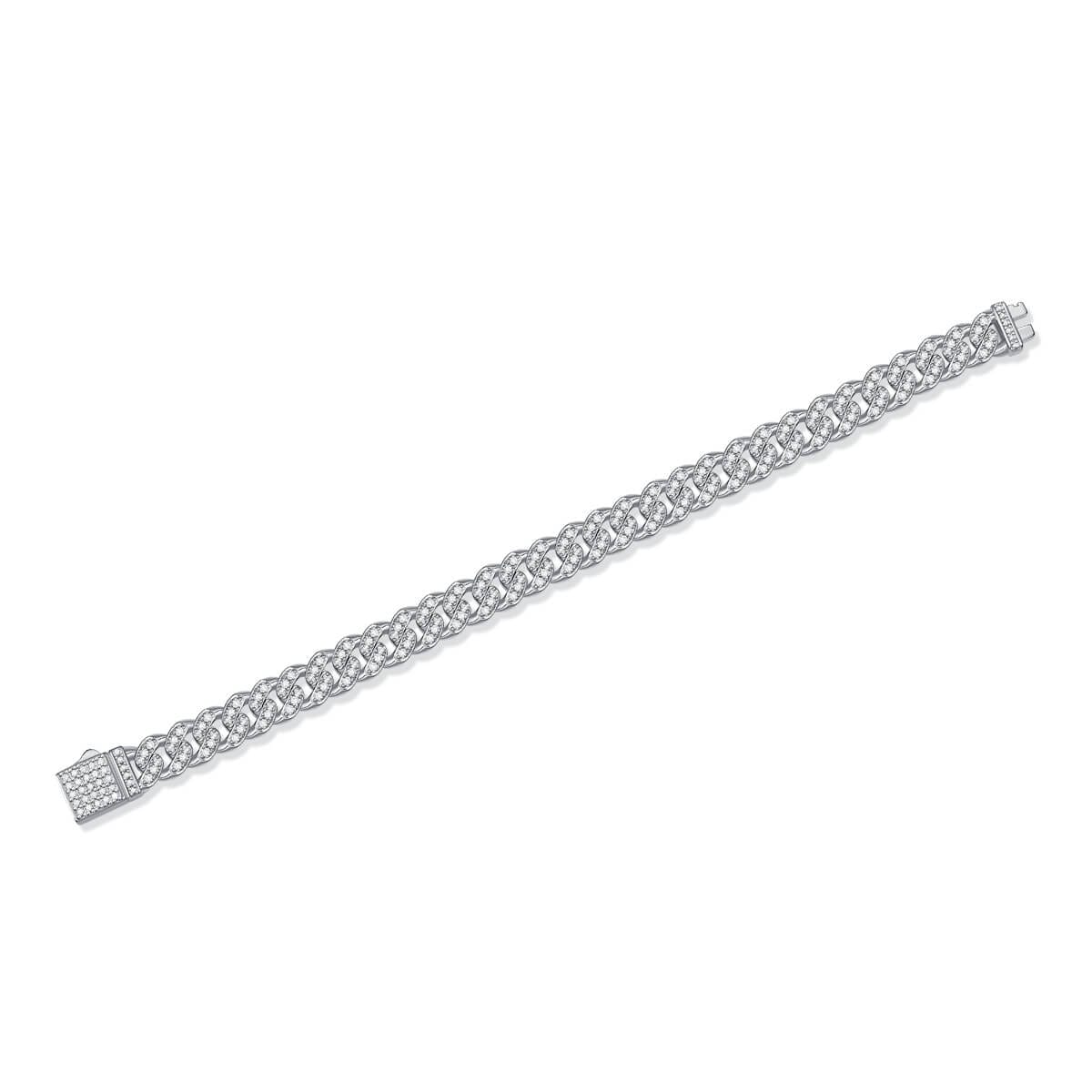 Durable 8mm 925 Sterling Silver Mens Moissanite Bracelet With GRA Certified - Image 3