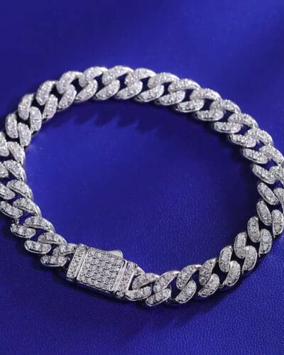 Wholesale Mens Moissanite Bracelet with 925 Sterling Silver 4