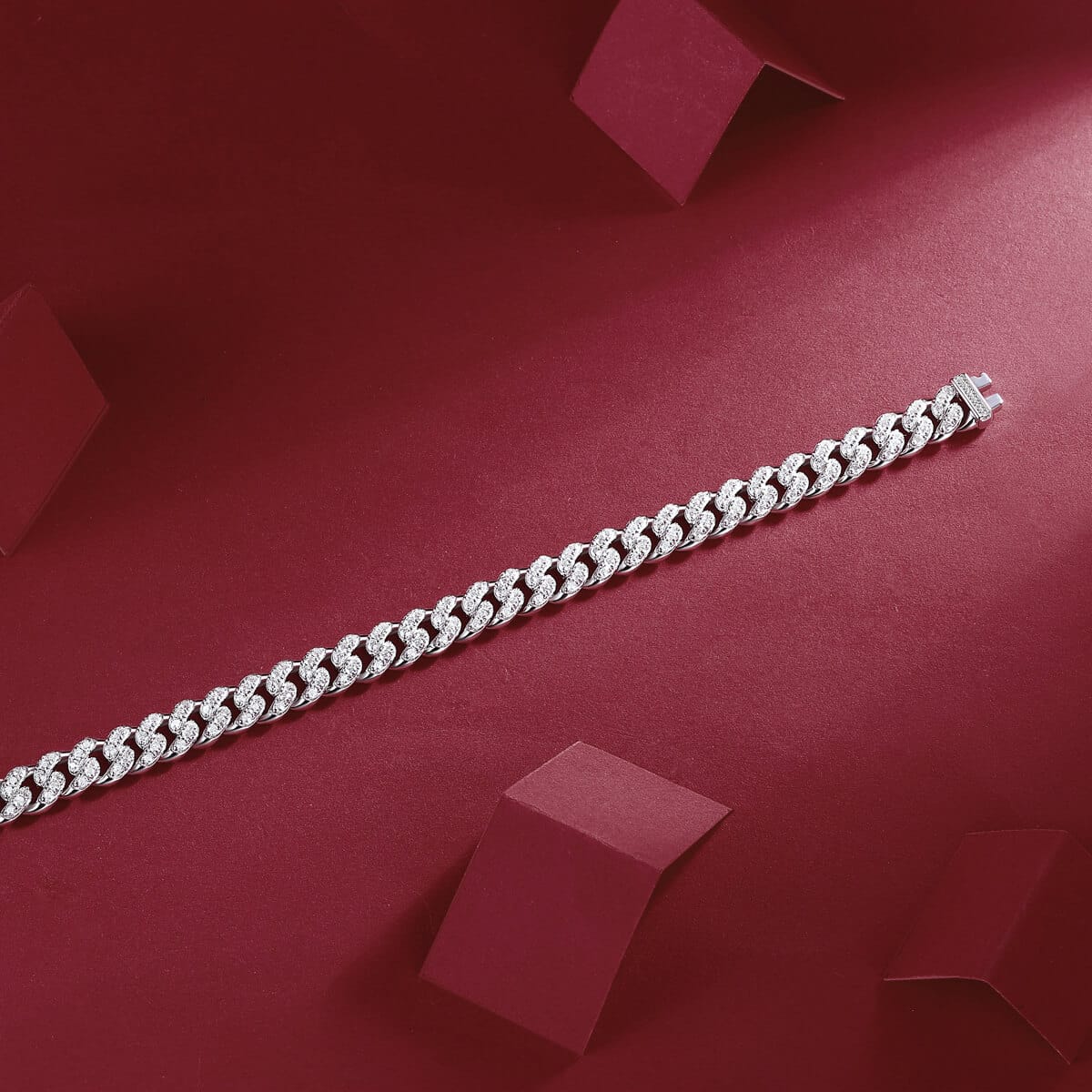 Durable 8mm 925 Sterling Silver Mens Moissanite Bracelet With GRA Certified - Image 7