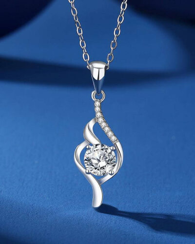 Wholesale Moissanite Necklace with Geometric Solid Color Pendant