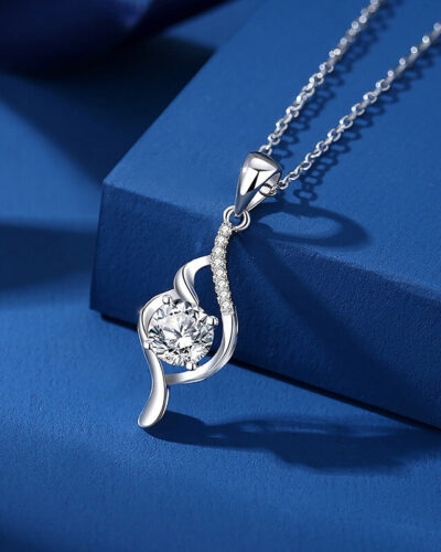 Wholesale Moissanite Necklace with Geometric Solid Color Pendant