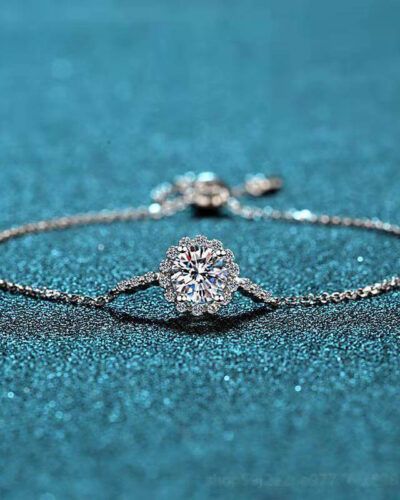 Wholesale Round Moissanite Bracelet with 925 Sterling Silver