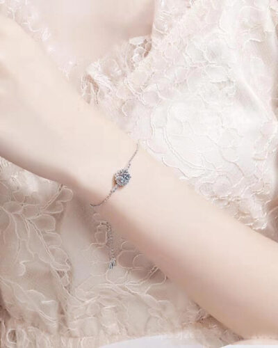 Wholesale Round Moissanite Bracelet with 925 Sterling Silverの別ビュー