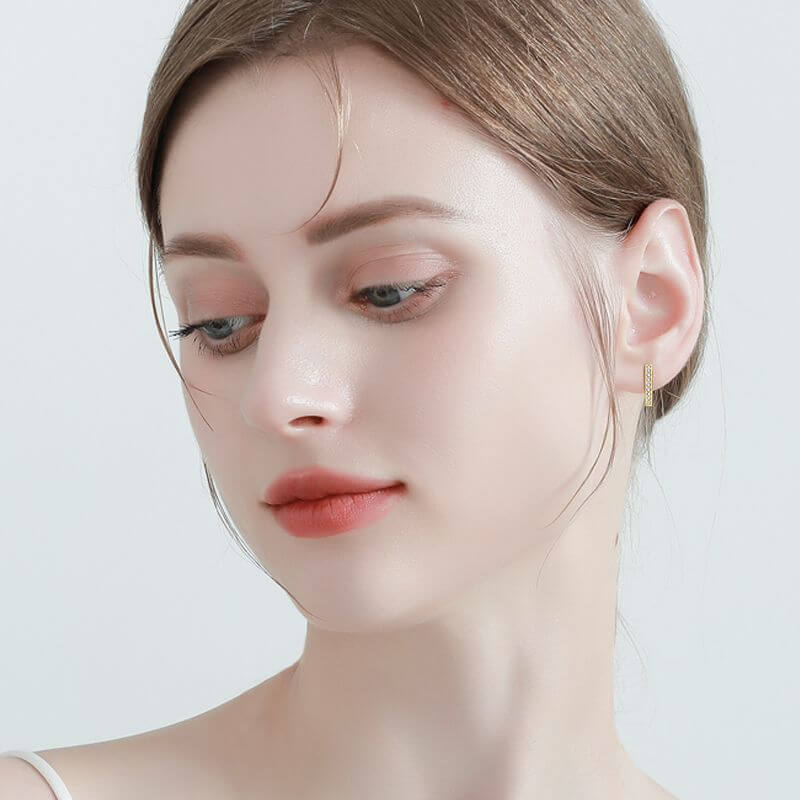 Alternative view of Wholesale VVS Moissanite Earrings Hoop with 925 Sterling Silver