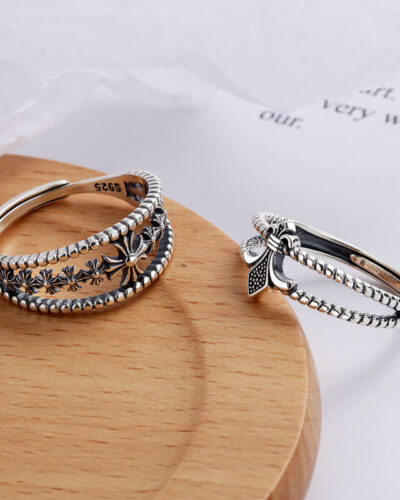 Vaihtoehtoinen näkymä Wholesale Vintage S925 Sterling Silver Ring with Cross Cutout:stä