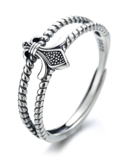 Wholesale Vintage S925 Sterling Silver Ring with Cross Cutout 2