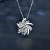 Windmill Pendant Moissanite Necklace with 925 Sterling Silver